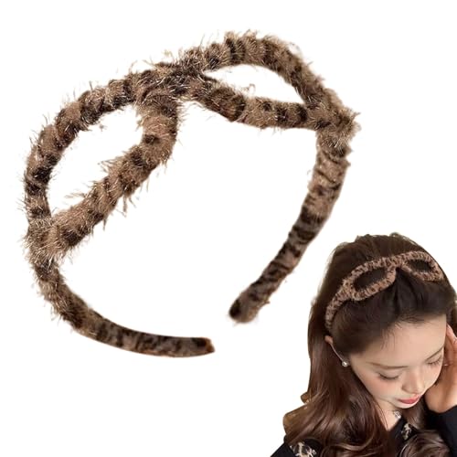 weiting Plüschstirnband, Leopardendruckstirnband | Mit einer Brille geformte Duschstirnband,Mode Leopard Print Hair Hoop für Frauen und Mädchen, Haarzubehör von weiting