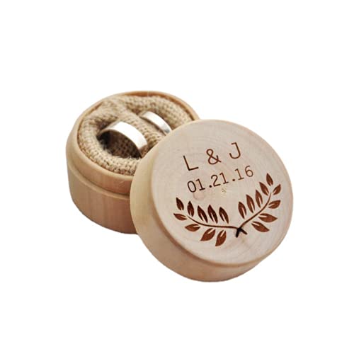 weiyou Holz Hochzeit Ring Box Rustikalen Hochzeit Ring Box Benutzerdefinierte Ring Bearer Box Halter Rustikale Hochzeit Geschenk (B) von weiyou