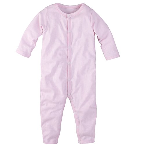 Schlafanzug, einteilig, langarm, rosa weiss geringelt, Gr.104/110 von wellyou