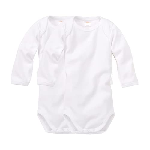 wellyou Baby und Kinder langarmbody/babybody mädchen und junge aus 100% Baumwolle, langarm body 2er Set in weiß, Weiß, 104 - 110 von wellyou