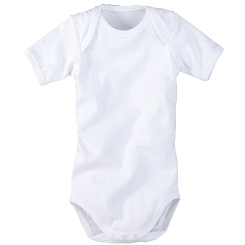 wellyou, Kinder Baby-Body Kurzarm-Body in großen Größen, klassisch weiß, für Jungen und Mädchen, Feinripp 100% Baumwolle, (152-158), made in Europe von wellyou