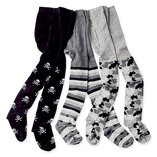 wellyou Baby- und Kinderstrumpfhosen 3er Set für Jungen Totenkopf und Tarnmuster Größe 110-116, made in Europe von wellyou