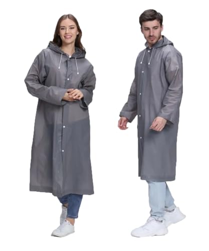 welsberg 2 Stück Regenmäntel Regenjacken Regenponcho Damen und Herren Wasserdicht Regenmantel Regenschutz für Fahrrad Wandern Angeln Sport, Silber von welsberg