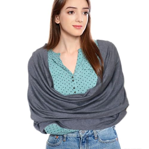 welsoon Infinity Schal mit versteckten Taschen, verwandelt sich in Decke und Wickeldecke, Schlauchschal, tragbare Decken für Damen, perfekt für Reisen, Grau, GRAU welsoon Infinity Schal mit versteckten Taschen, verwandelt sich in Decke und Wickeldecke, Schlauchschal, tragbare Decken für Damen, perfekt für Reisen, Grau, GRAU von welsoon