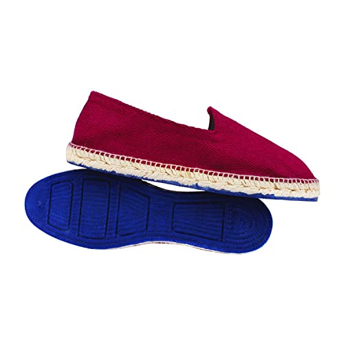 weltenmann Corralejo – Farbige Slip-on Espadrilles aus Baumwolle mit Schuhbeutel, Maroon, 41, Handmade in Spain von weltenmann