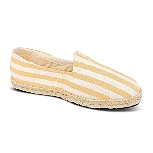 weltenmann Corralejo – Farbige breit gestreifte Slip-on Espadrilles aus Baumwolle mit Schuhbeutel, Parasol, 42, Handmade in Spain von weltenmann