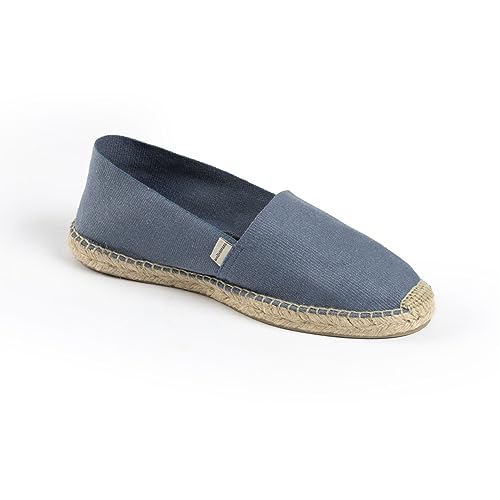 weltenmann Formentera – Klassische Slip-on Espadrilles aus Baumwolle mit Schuhbeutel, Jeans, 42, Handmade in Spain von weltenmann