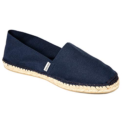 weltenmann Formentera – Klassische Slip-on Espadrilles aus Baumwolle mit Schuhbeutel, Marine, 43, Handmade in Spain von weltenmann