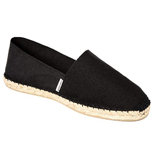 weltenmann Formentera – Klassische Slip-on Espadrilles aus Baumwolle mit Schuhbeutel, Panther, 42, Handmade in Spain von weltenmann