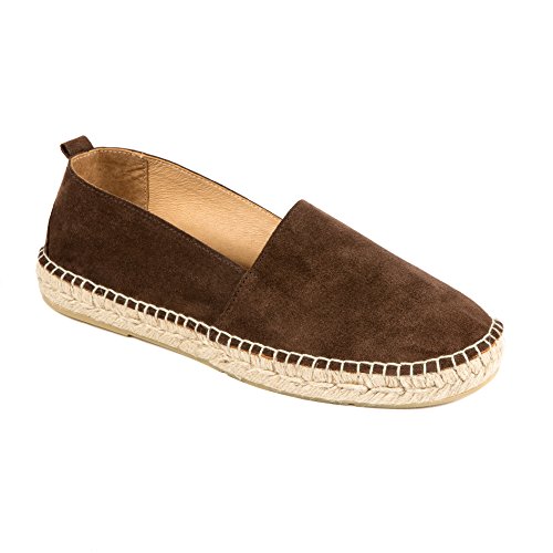 weltenmann Ibiza – Slip-on Espadrilles aus Wildleder mit Schuhbeutel, Espresso, 44, Handmade in Spain von weltenmann