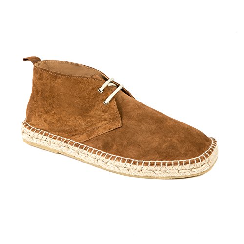 weltenmann Madrid – Boots Espadrilles aus Wildleder mit Schuhbeutel, Cognac, 42, Handmade in Spain von weltenmann