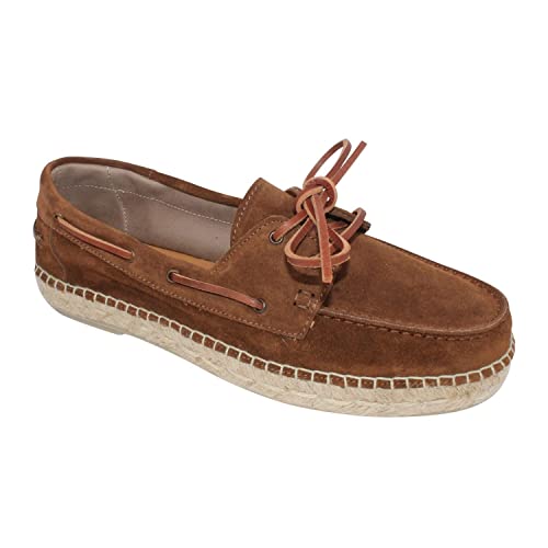 weltenmann Marbella – Bootsschuhe Espadrilles aus Wildleder mit Schuhbeutel, Cinnamon, 44, Handmade in Spain von weltenmann