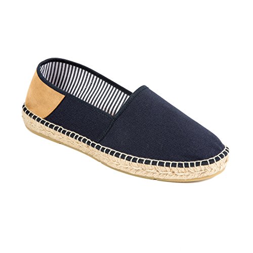 weltenmann Tarifa – Slip-on Espadrilles aus Baumwolle mit Schuhbeutel, Marino, 44, Handmade in Spain von weltenmann