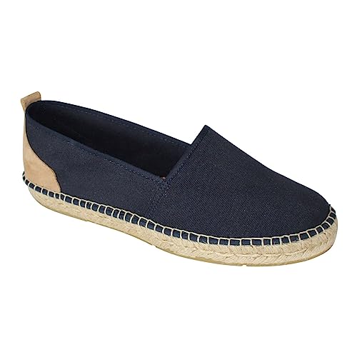 weltenmann Tarifa – Slip-on Espadrilles aus Baumwolle mit Schuhbeutel, Ocean, 45, Handmade in Spain von weltenmann