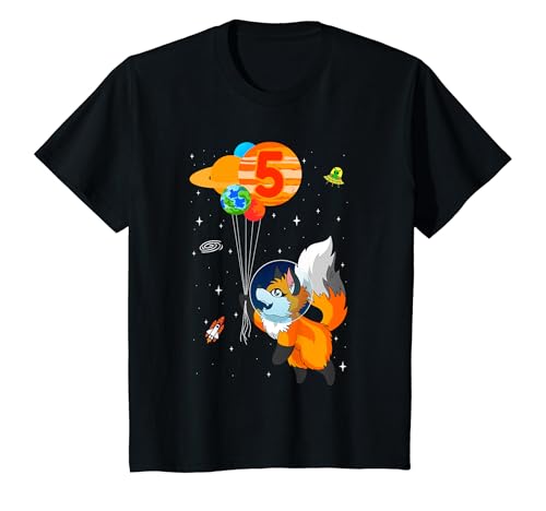 Kinder Fuchs Astronaut Weltraum Planeten 5. Geburtstag T-Shirt Kinder Fuchs Astronaut Weltraum Planeten 5. Geburtstag T-Shirt von weltraum geburtstagsfeier weltraumfahrer Planeten