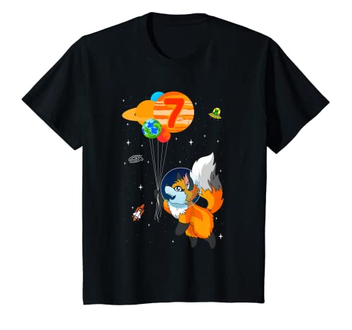 Kinder Fuchs Astronaut Weltraum Planeten 7. Geburtstag T-Shirt Kinder Fuchs Astronaut Weltraum Planeten 7. Geburtstag T-Shirt von weltraum geburtstagsfeier weltraumfahrer Planeten