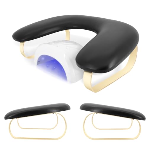 Hand-Nagelauflage, U-Form, Handkissen, für Maniküre, weiches PU-Leder, Maniküre-Kissen mit abnehmbarem Ständer, professionelle Maniküre-Handauflage, für Nagelprothesisten (schwarz) von wenxintek