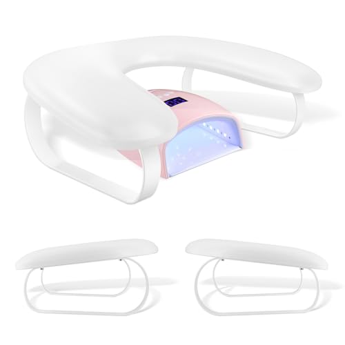 Handauflage für Maniküre, U-Form, Nagelauflage, Maniküre-Kissen aus PU-Leder, Nagelkissen, Nagelauflage, für Wohnzimmer und Zuhause, rutschfest (weiß) von wenxintek