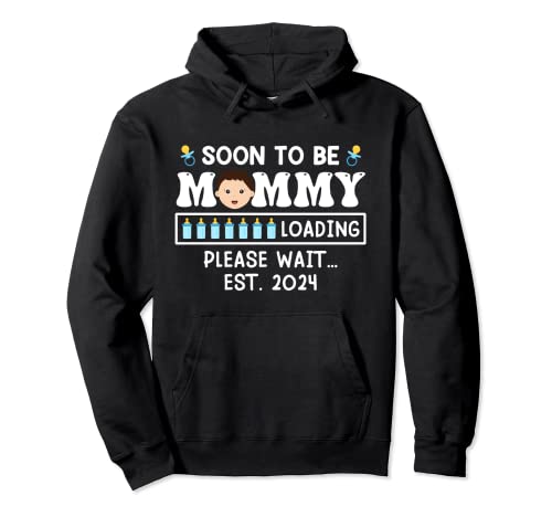 Bald Mama loading 2024 Baby Vorhersage 2024 werdende Mama Pullover Hoodie von werdende Mama 2024 Geschenk Vorhersage Baby Wunsch