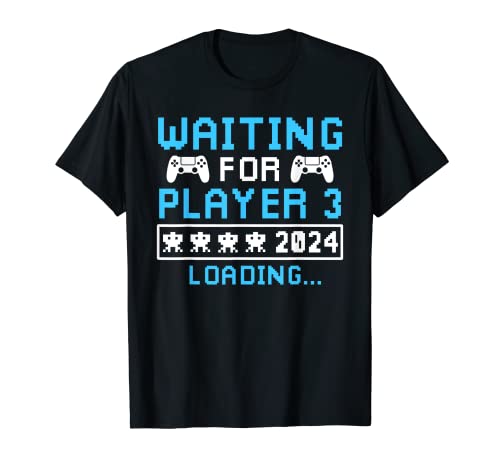 Familienzuwachs 2024 Waiting Player 3 loading Mama Gamer T-Shirt von werdende Mama 2024 Geschenk Vorhersage Baby Wunsch