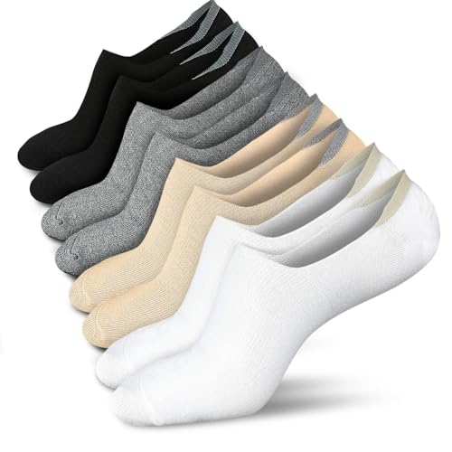 Unsichtbare Socken für Damen, niedrig, rutschfest, flach, Schuhlinie, 4/8 Paar, 4 Paar_4 Farben, 5-8 von wernies