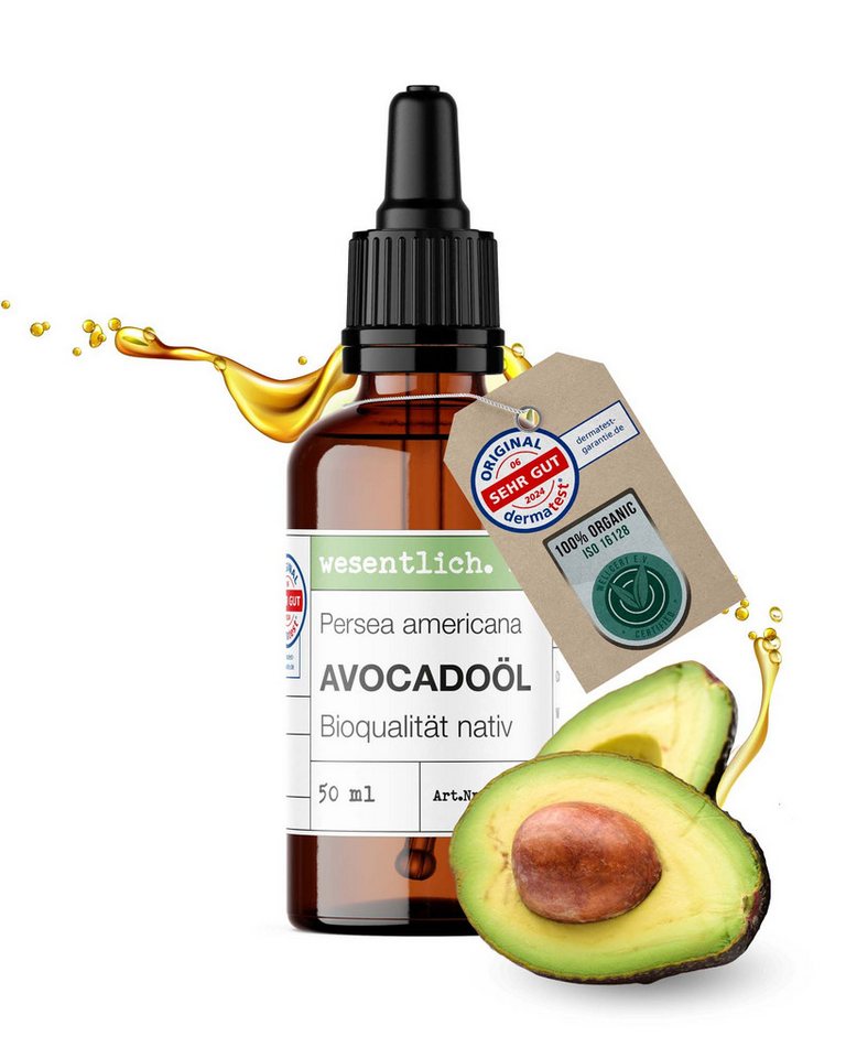 wesentlich. Körperöl Avocadoöl BIO kaltgepresst (50ml) von wesentlich. von wesentlich.