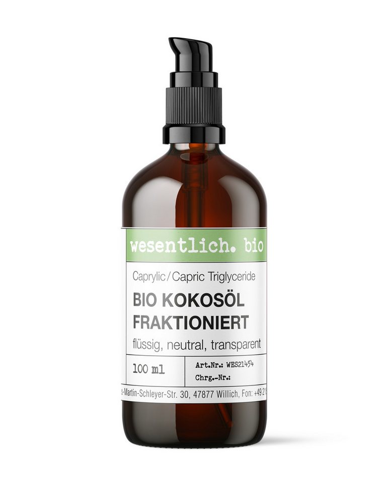 wesentlich. Körperöl Kokosöl fraktioniert bio 100ml von wesentlich.