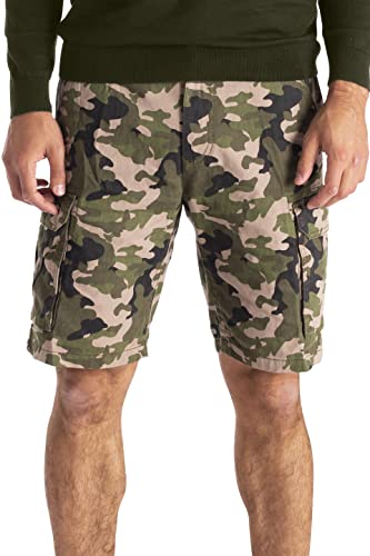 westAce Herren Armee Cargo Shorts 100% Baumwolle Camouflage Combat Bermuda Kurz Hose (32 (Taille 84-86 cm), Olive Camouflage) von westAce