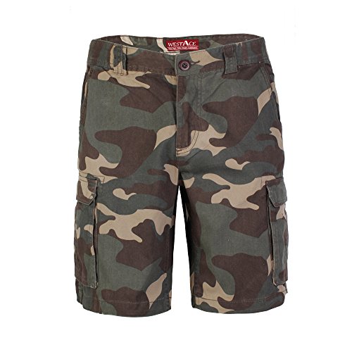 westAce Herren Armee Cargo Shorts 100% Baumwolle Camouflage Combat Bermuda Kurz Hose (34 (Taille 89-91 cm), Jungle Camouflage) von westAce