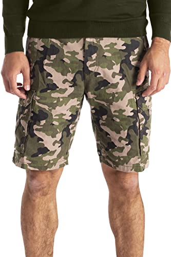westAce Herren Armee Cargo Shorts 100% Baumwolle Camouflage Combat Bermuda Kurz Hose (34 (Taille 89-91 cm), Olive Camouflage) von westAce