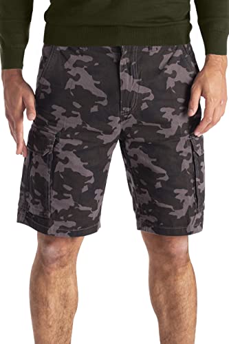 westAce Herren Armee Cargo Shorts 100% Baumwolle Camouflage Combat Bermuda Kurz Hose (38 (Taille 99-101 cm), Holzkohle Camouflage) von westAce