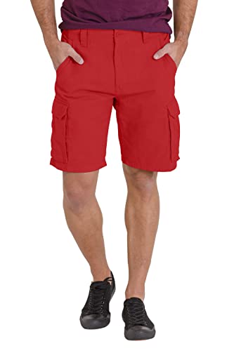 westAce Herren Cargo Combat Shorts 100% Baumwolle 6 Taschen Chino Sommer Arbeit Sicherheit Essential Halbhose Alle Taille 32-44, rot, 40 von westAce