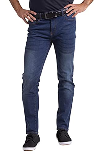 westAce Herren Flex Jeans Stretch Skinny Relaxed Slim Fit Casual Alle Taille Denim Hose, dunkelblau, 34 W/32 L von westAce