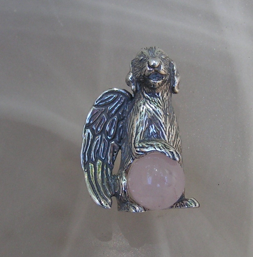 Engel-Hund Anhänger Sterlingsilber Mit Rosenquarz Engel-Hund Anhänger Sterlingsilber Mit Rosenquarz von westernmountain