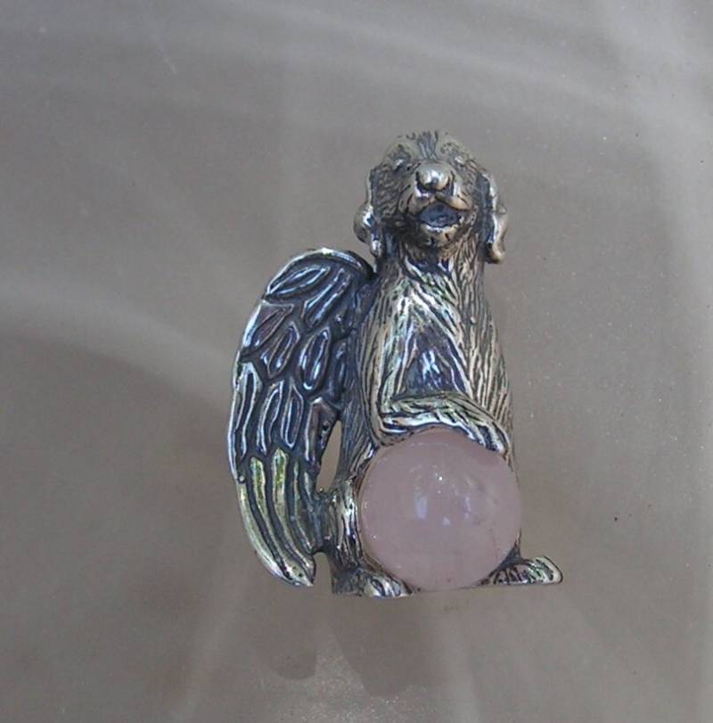 Engel-Hund Anhänger Sterlingsilber Mit Rosenquarz Engel-Hund Anhänger Sterlingsilber Mit Rosenquarz von westernmountain