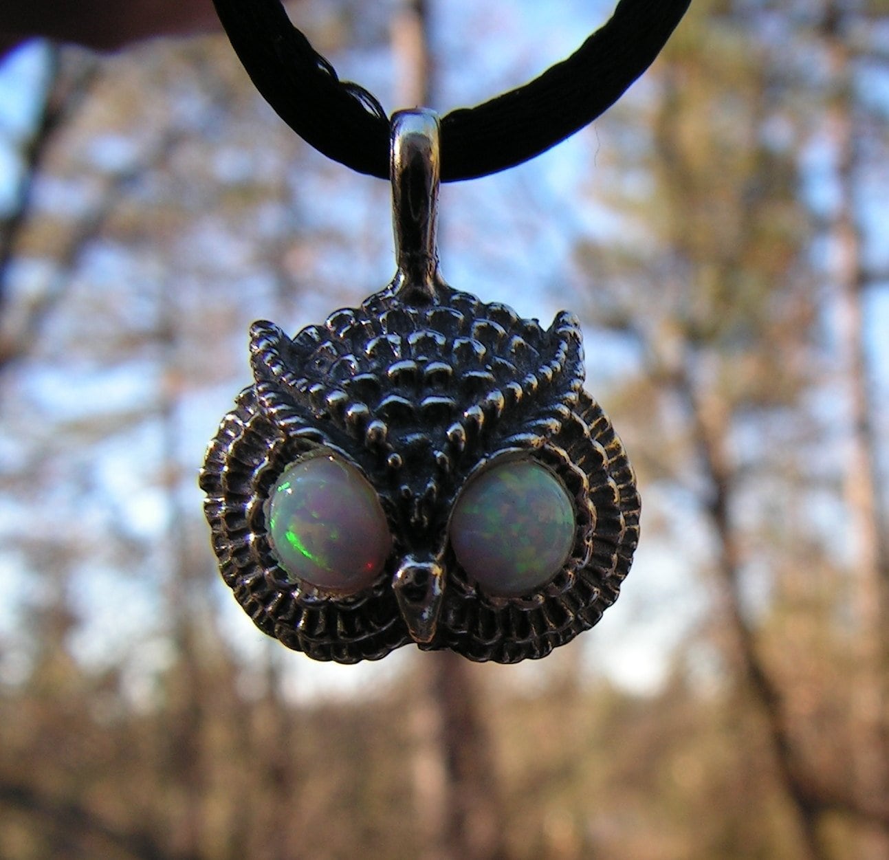 Eulenanhänger Mit Opal Augen Und Sterling Silber Eulenanhänger Mit Opal Augen Und Sterling Silber von westernmountain