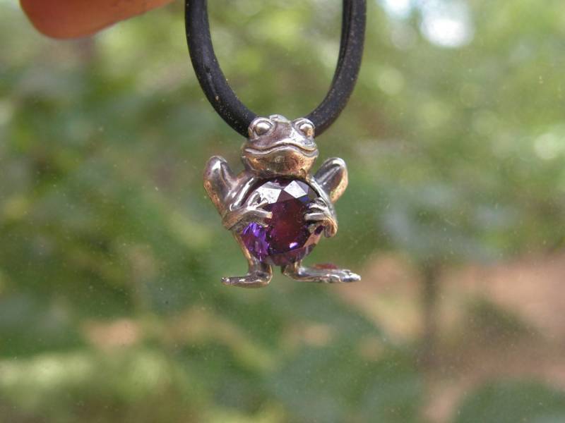 Frosch Anhänger Mit Amethyst Und Sterling Silber Frosch Anhänger Mit Amethyst Und Sterling Silber von westernmountain