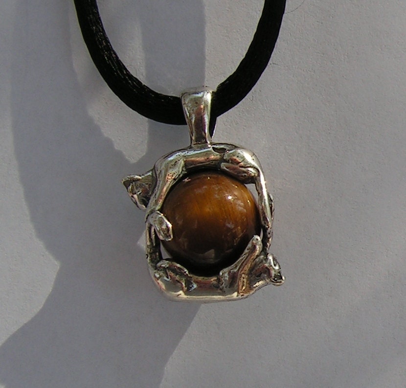 Katzen Anhänger Mit Tigerauge Aus Sterling Silber Katzen Anhänger Mit Tigerauge Aus Sterling Silber von westernmountain