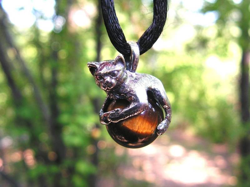 Katzenanhänger Mit Tigerauge Aus 925Er Silber Katzenanhänger Mit Tigerauge Aus 925Er Silber von westernmountain