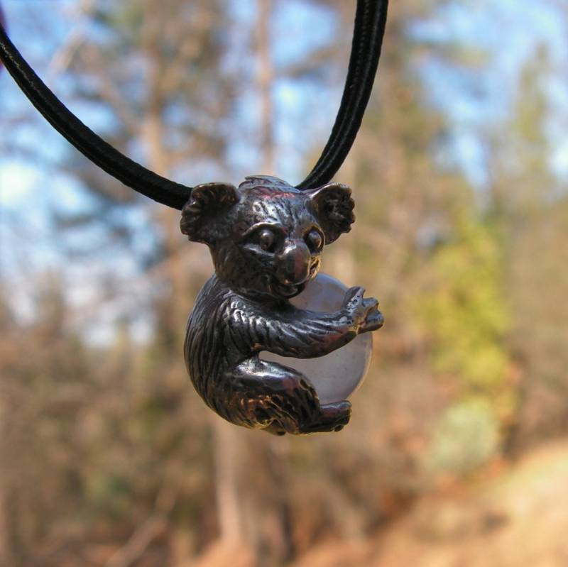 Koala Anhänger Sterling Silber Mit Rosenquarz Koala Anhänger Sterling Silber Mit Rosenquarz von westernmountain