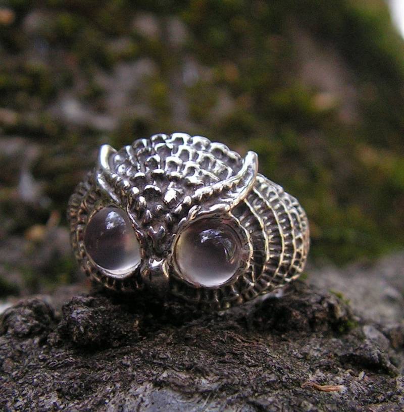 Mondstein Eule Ring in Sterling Silber Mondstein Eule Ring in Sterling Silber von westernmountain