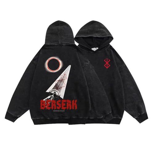Anime Berserk Guts Hoodie Unisex Anime gedruckt Lose Casual Sweatshirt Retro Trend Washed Cotton Hooded Sweatshirt Cosplay Kleidung Anime Fans Hoodie... Anime Berserk Guts Hoodie Unisex Anime gedruckt Lose Casual Sweatshirt Retro Trend Washed Cotton Hooded Sweatshirt Cosplay Kleidung Anime Fans Hoodie... von westtrend