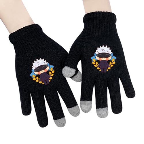 Anime Drucken Warme Handschuhe Jujutsu Kaisen Herbst Winter Outdoor Kälte Winddicht Touch Handschuhe Vollfinger Handschuhe Gestrickt Handschuhe von westtrend