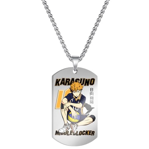 Anime High Kyuu Männer Halskette Hinata Shoyo Anime Karasuno High School Volleyball Figur Anhänger Ornament für Männer Frauen Teen Geschenk von westtrend