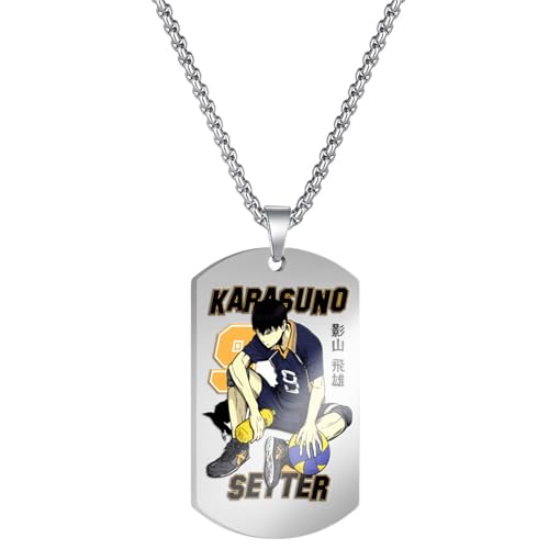 Anime High Kyuu Männer Halskette Hinata Shoyo Anime Karasuno High School Volleyball Figur Anhänger Ornament für Männer Frauen Teen Geschenk von westtrend