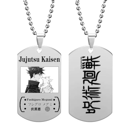 Anime Jujutsu Kaisen Gojou Satoru Halskette Itadori Yuji Kette Anhänger Halskette Cartoon Dog Tags Pattern Schmuck für Mann Frau Geschenke von westtrend