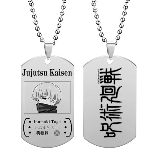 Anime Jujutsu Kaisen Gojou Satoru Halskette Itadori Yuji Kette Anhänger Halskette Cartoon Dog Tags Pattern Schmuck für Mann Frau Geschenke von westtrend