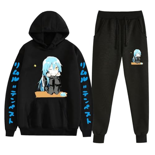 Anime That Time I Got Reincarnated As A Slime Hoodie Lange Hose Unisex Anime Print Harajuku Style Suit Langarm Sweatshirt Elastische Taille Jogginghose 2 Stück Cosplay Kostüm von westtrend