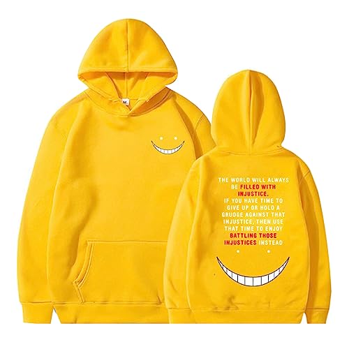 Assassination Classroom Anime Hoodie Unisex Koro-Sensei Langarm Kapuze Pullover Casual Sweatshirt Paar Tops von westtrend