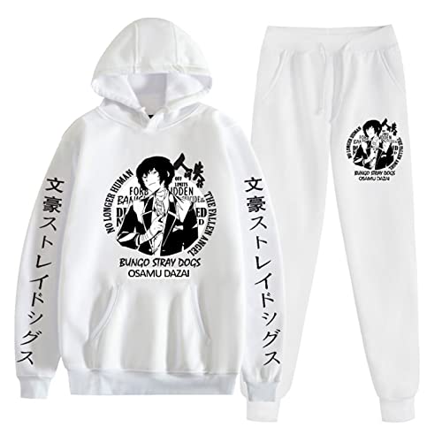 Bungo Stray Dogs Casual Trainingsanzug Nakahara Chuuya Langarm Kapuzenpullover und Jogginghose Anzug Sweatshirt Hose 2 Stück Set dazai osamu Cosplay Anzug von westtrend